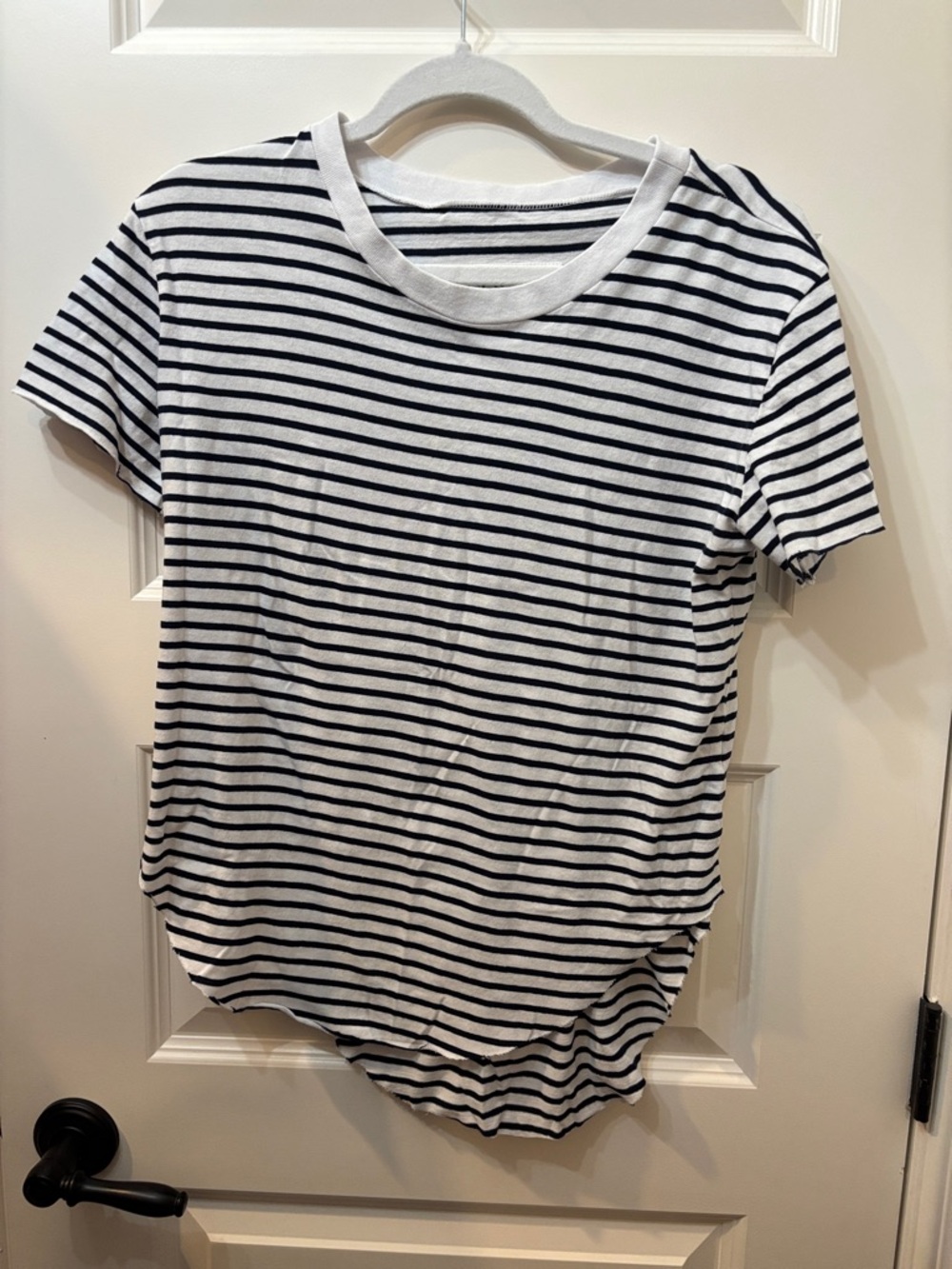 Frank & Eileen White Tee with Black Stripes
